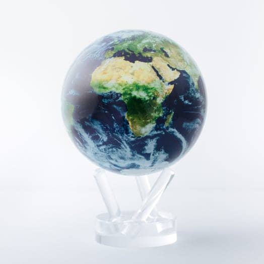 Earth With Clouds Rotating Globe