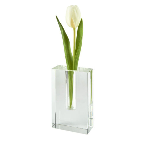 Crystal Rectangle Bud Vase- Short