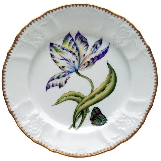 Old Master Tulips Yellow, Green, Purple & Blue Salad Plate