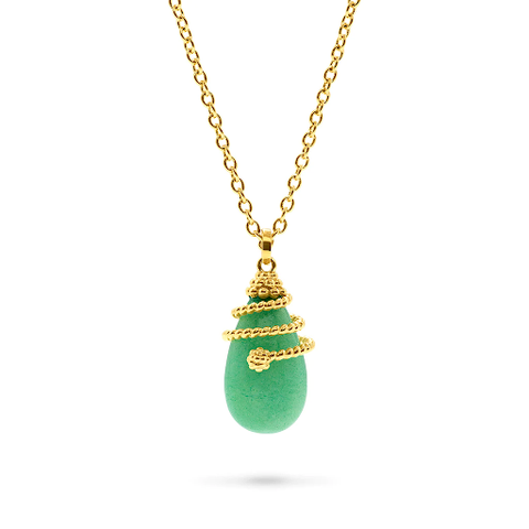 Lily Drop Green Jade Necklace