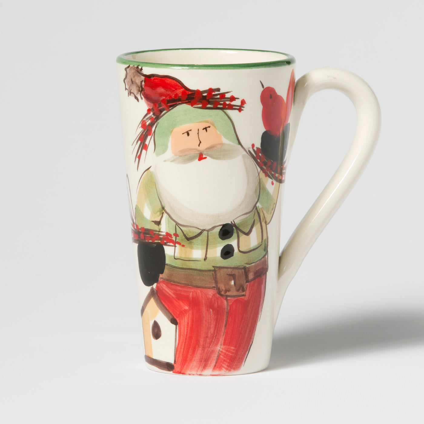 Old St. Nick Latte Mug With Birds