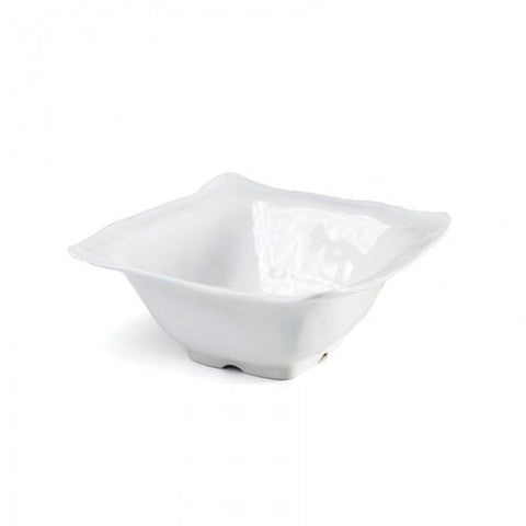 White Ruffle 12.5" Square Serving Bowl