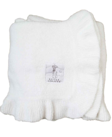 Dolce Ruffle Baby Blanket-White
