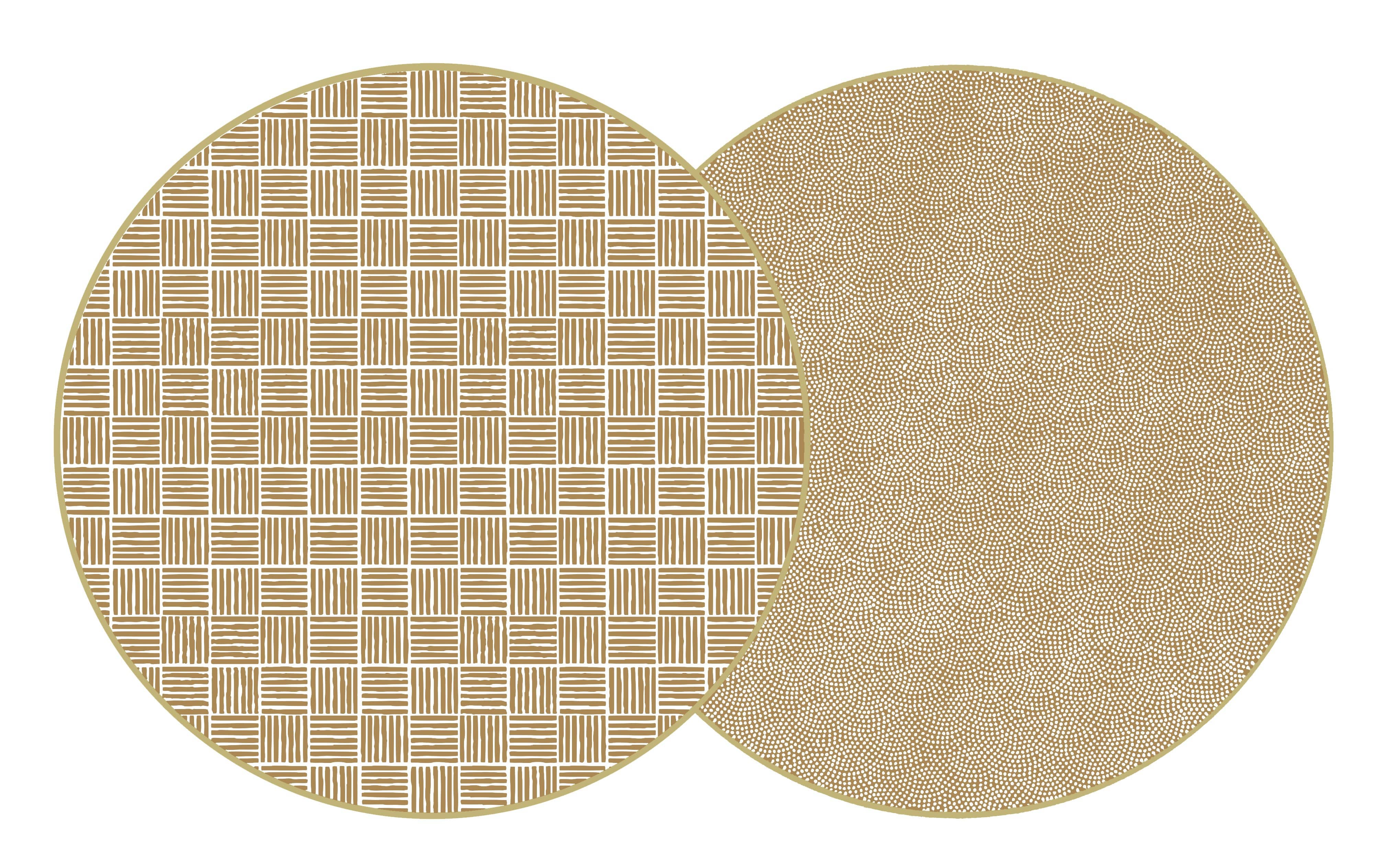 Modern Squares and Dot Fan Round Placemat, Set of 4
